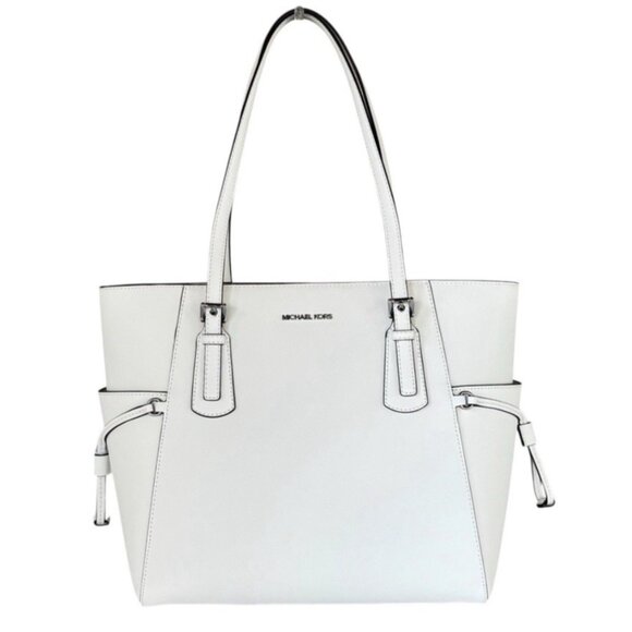 New Michael Kors Voyager Large Saffiano Leather Tote Optic White - Picture 4 of 4